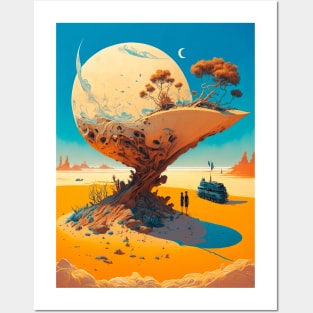 The Moon on a Desert Planet Posters and Art